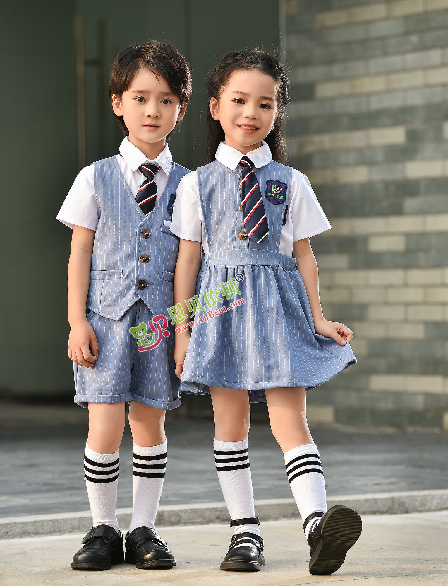 N10501AB幼儿园夏季园服-2022夏季新款园服|2022英伦风校服|恩贝依顿园服