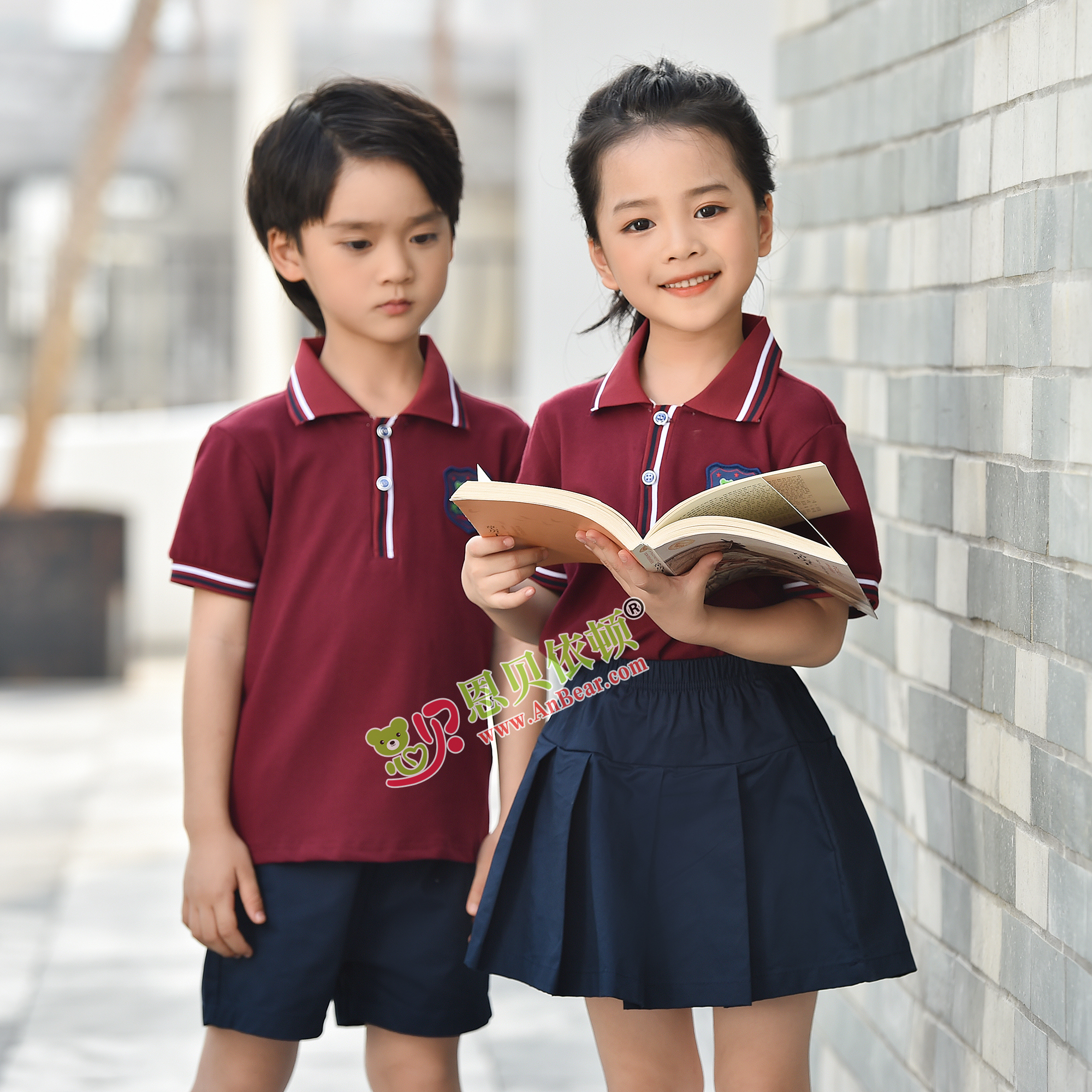 N10502AB幼儿园夏季园服-2022夏季新款园服|2022英伦风校服|恩贝依顿园服