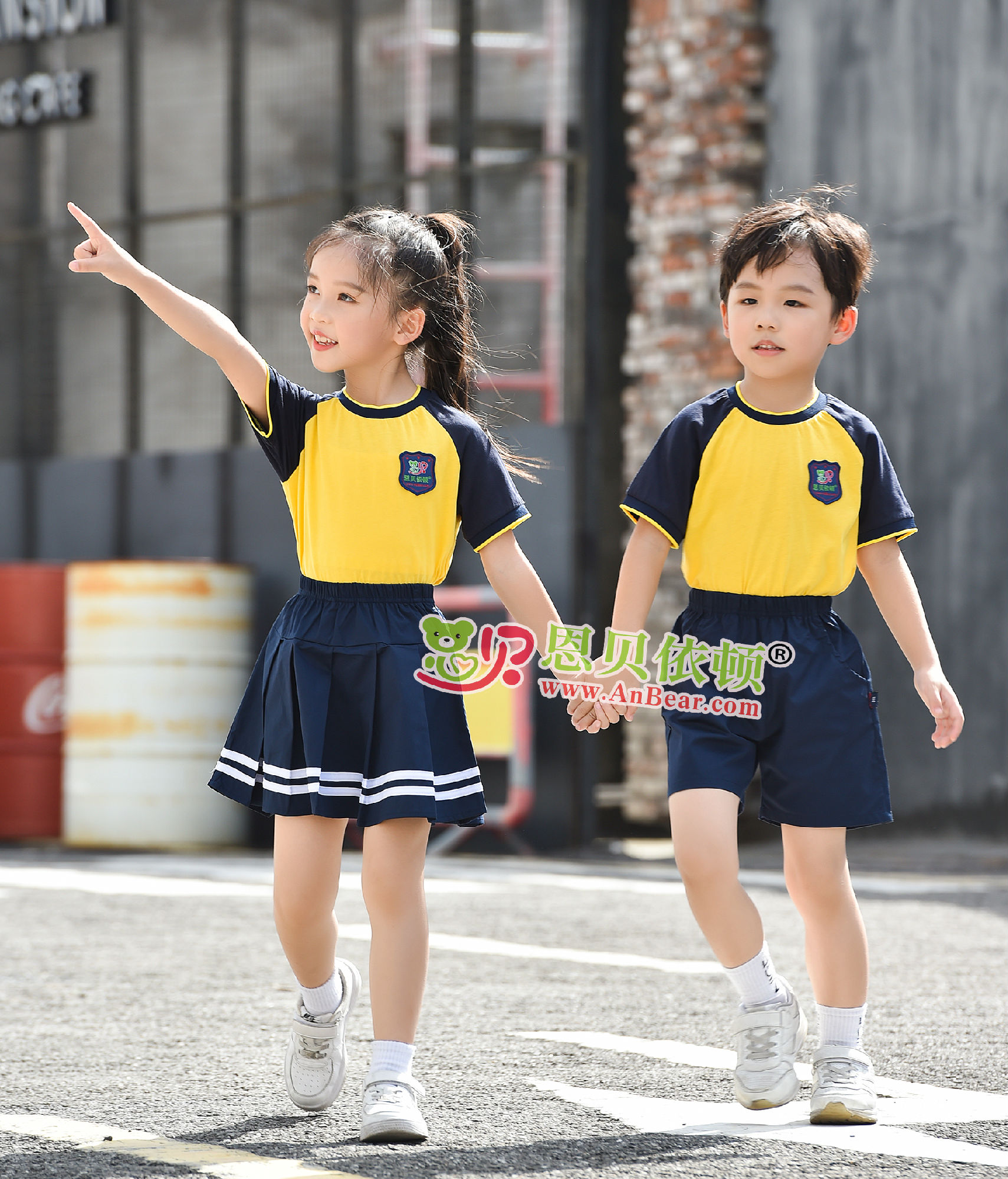 N10555AB幼儿园夏季园服-2023夏季新款园服|2023运动款校服|恩贝依顿园服