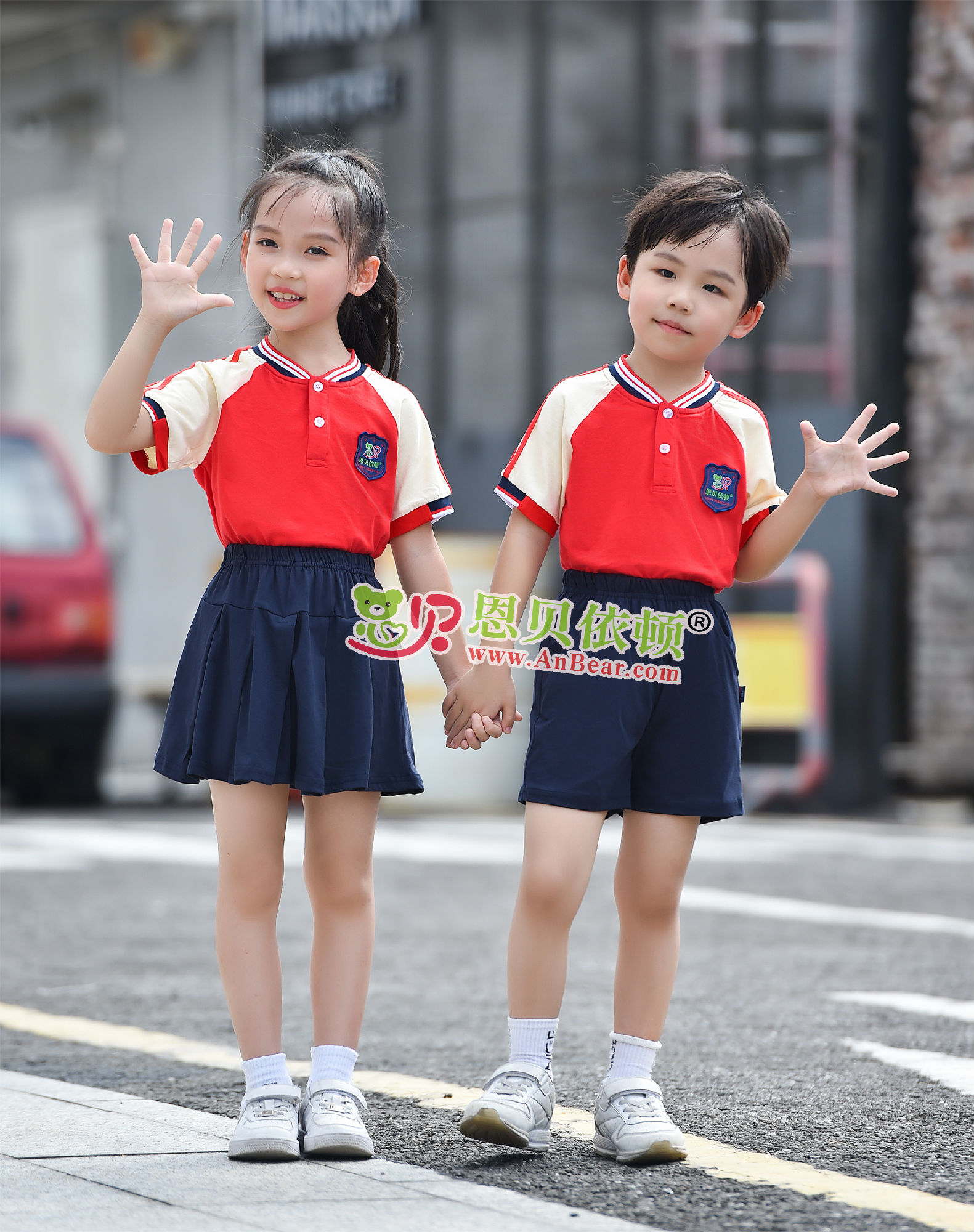 N10566AB幼儿园夏季园服-2023夏季新款园服|2023运动风校服|恩贝依顿园服