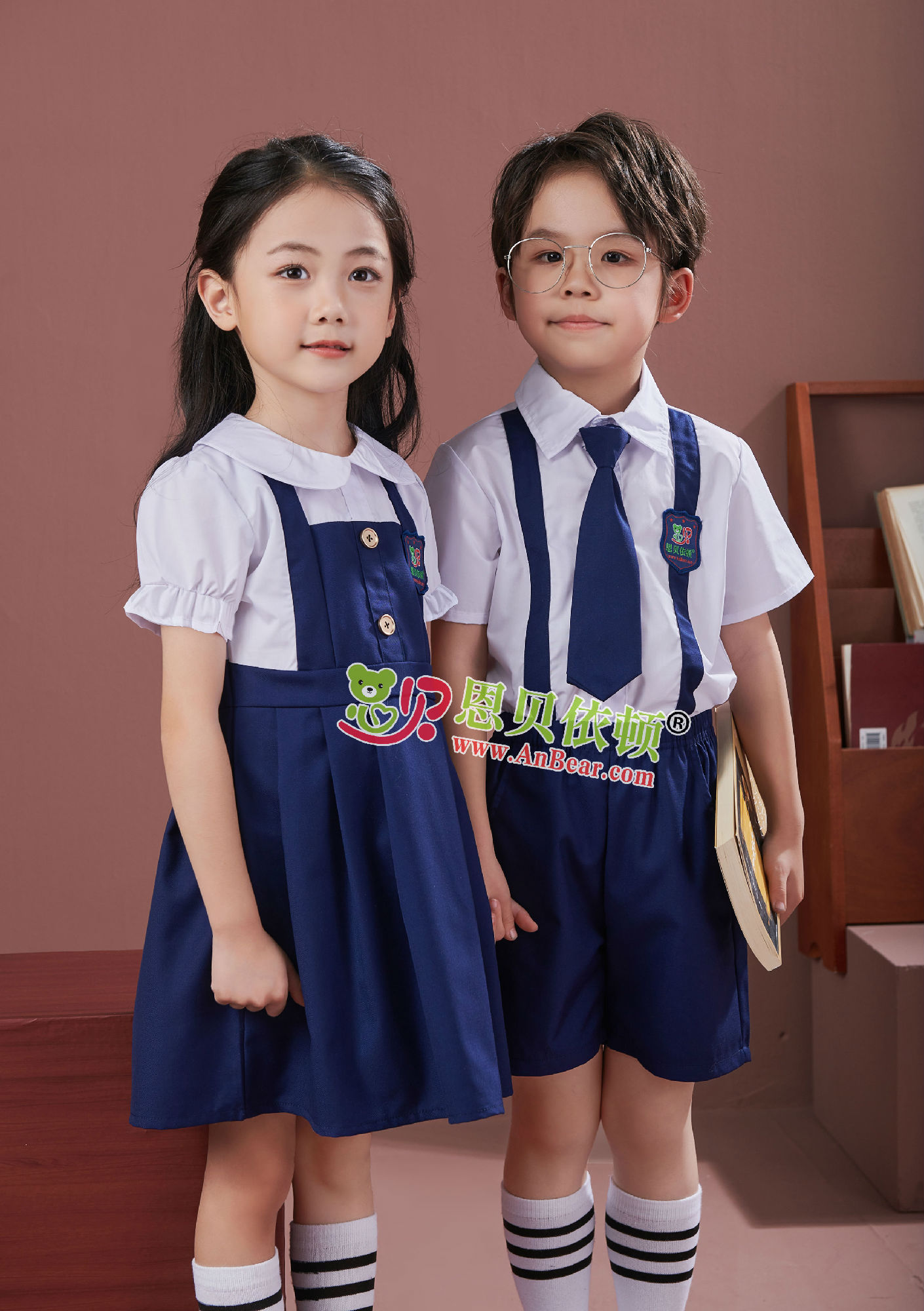 N10597AB幼儿园夏季园服-2024夏季新款园服|2024英伦风校服|恩贝依顿园服